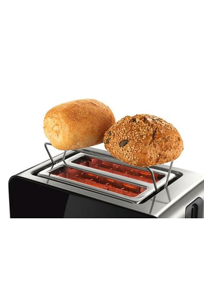 Bosch Prajitor de paine Bosch TAT7203, 1050 W, 2 felii, gratar chifle (Negru/Inox)