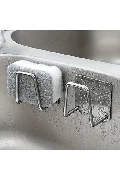 Yenimiyeni Self Adhesive Steel Strong Kitchen Bathroom Hanger Multi-Purpose Sponge Holder