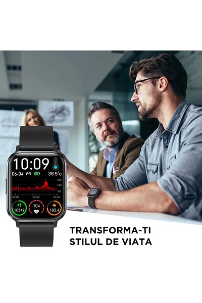 BLEKSY Smartwatch, BLEKSY , Bluetooth calls and messages, Unisex, 1.83" screen, Silicone bracelet, Black