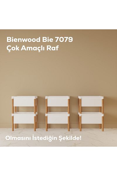 Bienwood 7079 مجموعة من 6 رفوف تخزين متعددة الأغراض، خزانة ألعاب، خزانة تخزين