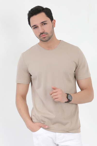 John Borners Men's Black 100% Cotton Slim Fit Slim Fit Crew Neck Basic Single...