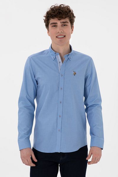 U.S. Polo Assn. Ανδρικό μπλουζάκι με μακρυμάνικο μπλε 50300234-VR036