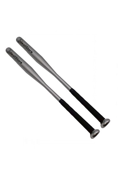 Depox IdeallStore® baseball bat set of two, Home Run, aluminum, 80 cm, silver