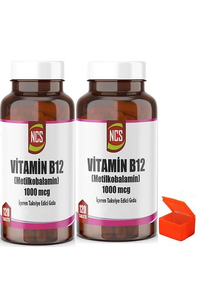 NCS Vitamin B12 1000mcg - 240 Metylcobalamin Tablets Pill Box