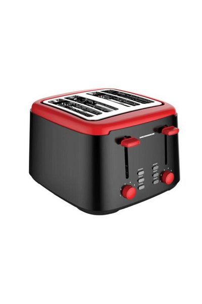 Heinner Prajitor de paine Heinner Wassay 1450 HTP-1450BKR, 1450 W, 4 felii (Negru/Rosu)