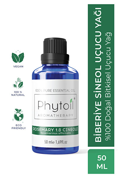 phytoil Organik Biberiye Sineol Uçucu Yağı – Rosemary 1.8 Cineole %100 Saf ve Doğal Bitkisel Uçucu Yağ 50 ml