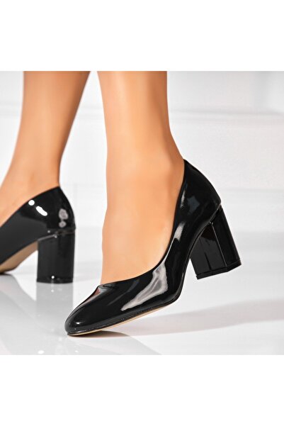 Joana Γυναικεία Μπλε Δερμάτινα Παπούτσια με Τακούνι Arlyn