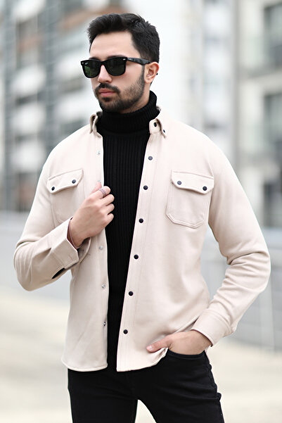 JB John Borners Ανδρικό πουκάμισο σουέτ με διπλή τσέπη και λεπτομέρεια με κουμπώματα - 16463