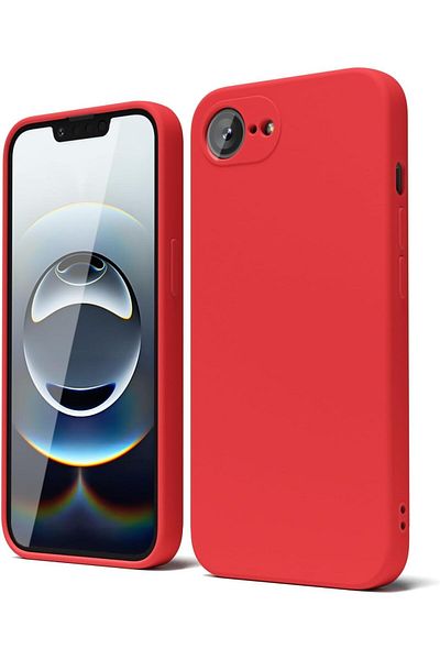 AWH Case for iPhone 16e Slim Fit Soft Back Cover Flexible Silicone Cover Matte for iPhone 16e by (Red)