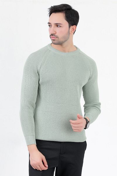 JB John Borners Men's crewneck knit sweater çağla italian sleeve knit pattern micro flament - 1002