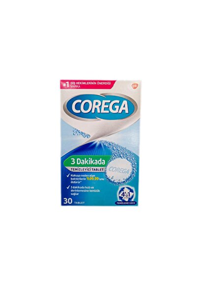 Corega 3 Dakikada Diş Protezi Temizleyici 30 Tablet