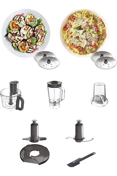 Kenwood محضر طعام، 1000 واط، وعاء سعة 3 لتر، وعاء خلاط سعة 1.5 لتر، مطحنة متعددة، 7 أدوات معالجة، fdp65.400wh