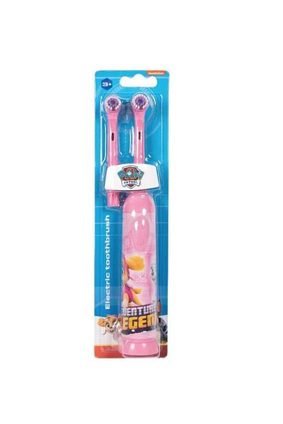 PAW PATROL Periuta de dinti electrica pentru copii - roz, include cap de rezerva, functioneaza cu baterie