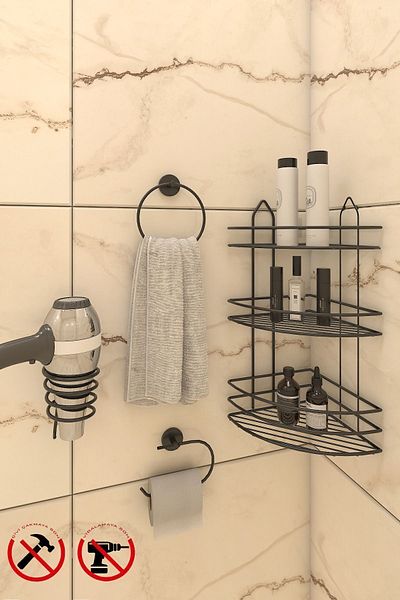 Alper Banyo ΜΑΥΡΟ EK03 ΣΕΤ ΔΑΧΤΥΛΙΔΙ ΠΕΤΣΕΤΑ ΑΝΟΙΧΤΟ ΤΕΤΡΑΓΩΝΟ ΤΑΜΕΙΟ