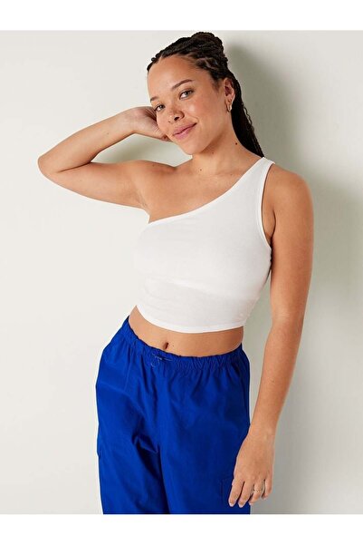 PINK Ribanalı Tek Omuz Crop Üst