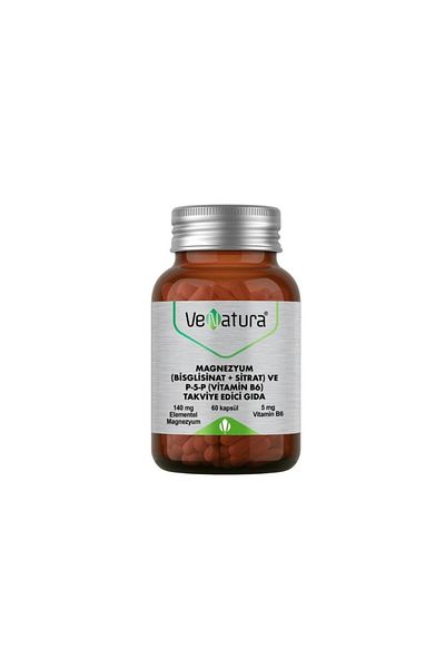 VeNatura Bisglicinet 60 Capsules Food Supplement Containing Vitamin B6 and Magnesium