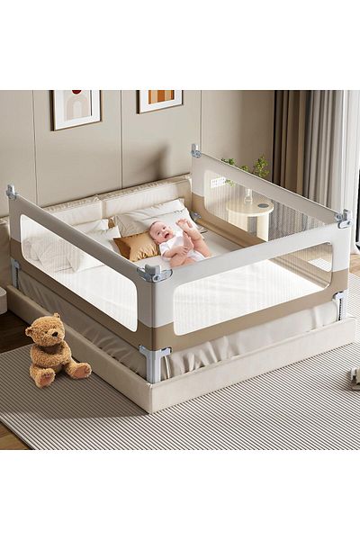 COOYA 1 piece of crib safety guardrail,single side,height adjustable,double button child lock,2 meters