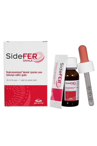Sidefer 30ml Food Drops Supplement Bottle + 1 Powder
