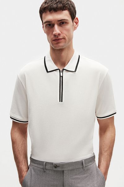 D'S Damat Μπλουζάκι Ds Damat Regular Fit Ecru μονόχρωμο