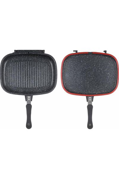 Heinner Heinner HR-SCO-A0232I rectangular aluminum double frying pan, 32 x 24 x 7.5 (Black)