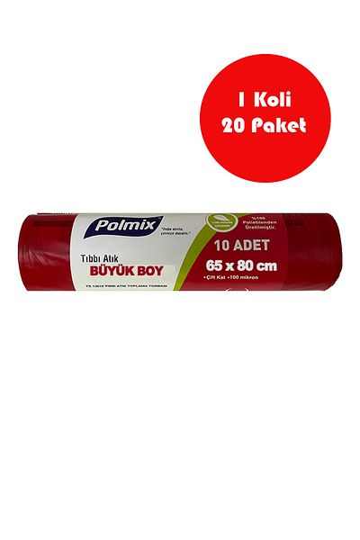 Polmix 20 Large Size Medical Waste Bags 65X80 cm - P129