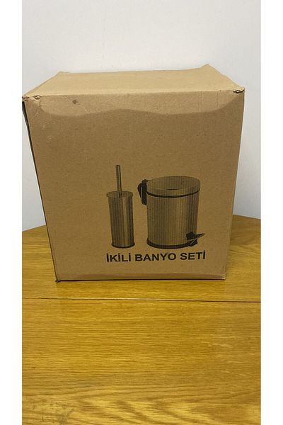 CAMERO Adnoss Dual Bathroom Set - Trash Lid with Shock Absorber, Trash Can and Toilet Bowl Brush