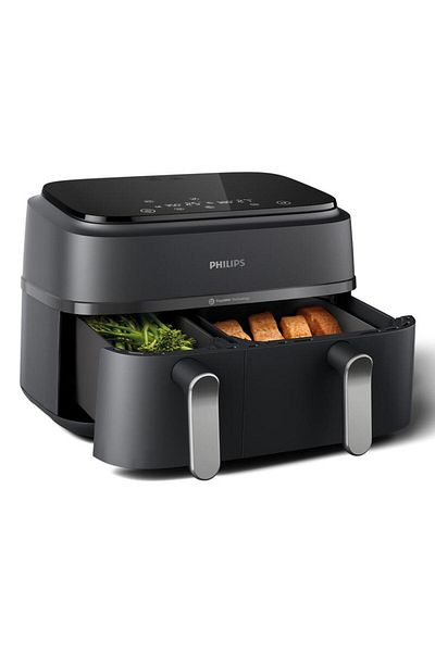 Philips Philips NA352/00 Double Hot Air Fryer, 2750 W, 9 l, 1.5 kg, Touch Control (Black/Gold)