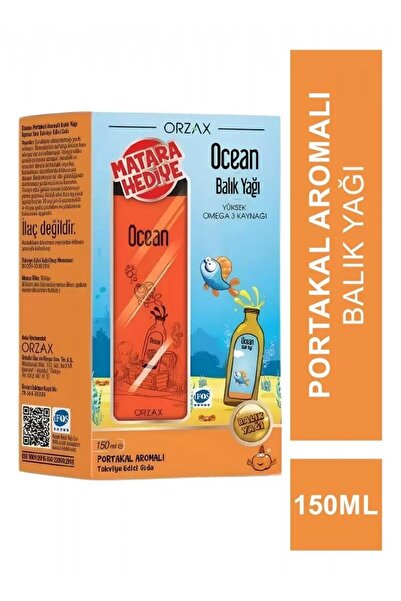 Orzax Ocean Balık Yağı Portakal Aromalı 150 ml - Matara Hediyeli