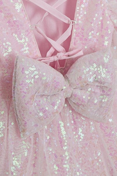 Cantoy Kız Çocuk Pul Payetli Özel Gün Düğün Abiye Elbise