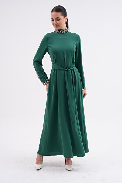 Marvella By Rasha فستان ماكسي متواضع بياقة عالية