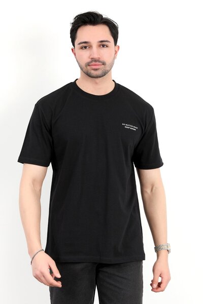 JB John Borners Мъжка тениска с кръгло деколте, щампа No Matter, 100% памук, ...