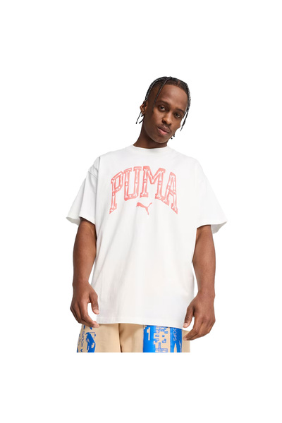 Puma The First Buckets Erkek Beyaz Basketbol T-Shirt 63066601