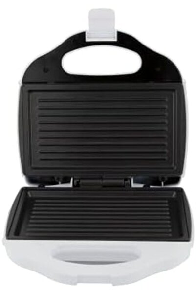 ALSAIF Electric Sandwich Maker With Grill Plate, Small Size, Stainless Steel, 750w, White