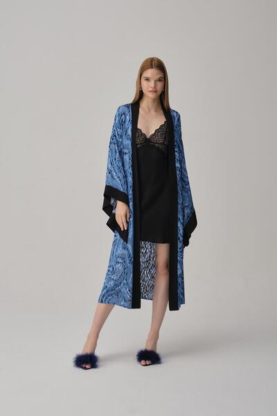 Pierre Cardin Vegan Silk Satin Four-Piece Bridal Dowry Set - Lx.25241 Blue