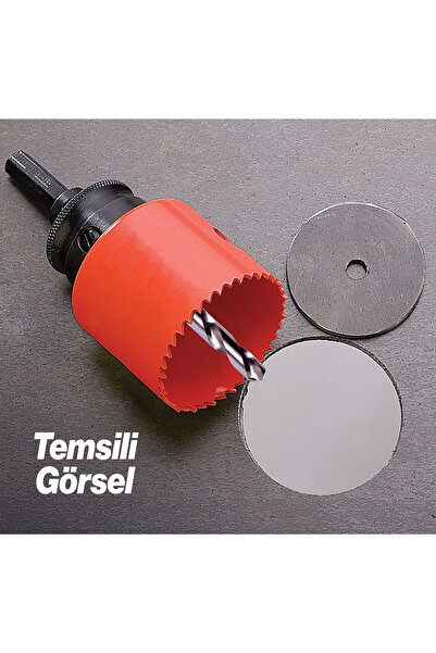 Badem10 Bi Metal Panç 60 mm Delik Açma Alçıpan Ahşap Pvc Delme Testeresi Adaptörsüz 1 Adet