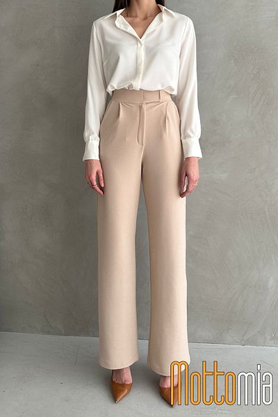 mottomia Women S High Waist Palazzo Pants with Velcro Closure - Colorful, Stylish and Relaxed Fit