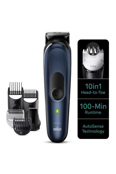 Braun Aparat de ras si tuns Braun 10-in-1 Style Kit MGK7421, Autonomie 100 minute, 13 setari lungime