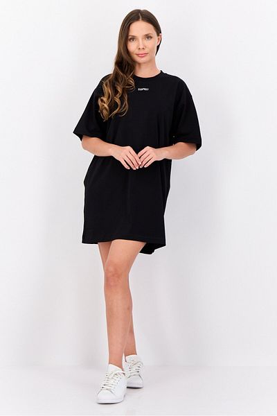 Esprit Women Embroidered Logo Shirt Dress, Black