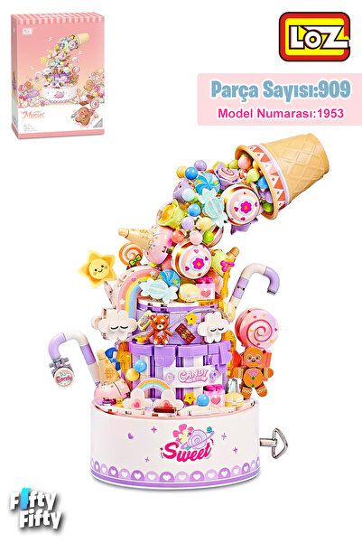 Vagonlife LOZ Ledli Müzik Kutulu Pasta 909 Parça Oyuncak Yapım Seti FFLZ-1953