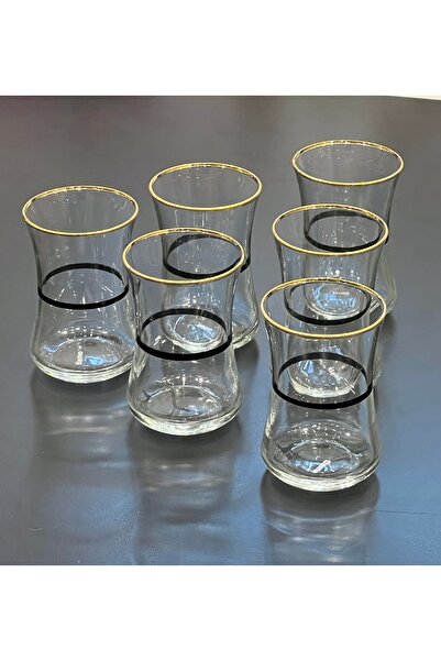 Tiamo Bella Çay Bardağı Black Gold 6 Kişilik