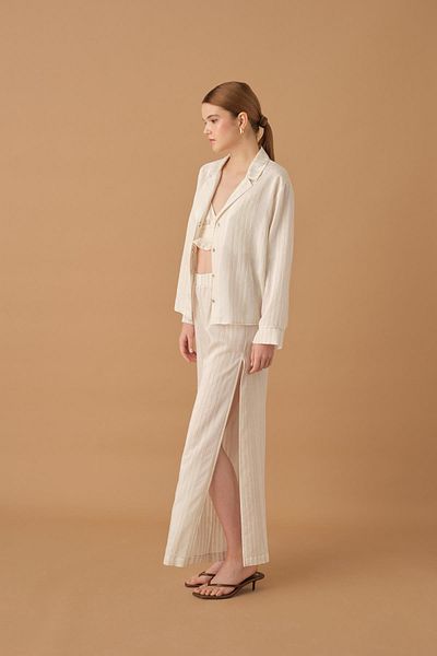 Pierre Cardin Γυναικείο Σετ Πιτζάμες Braletli Λινό - Lx.25233 Νούχι