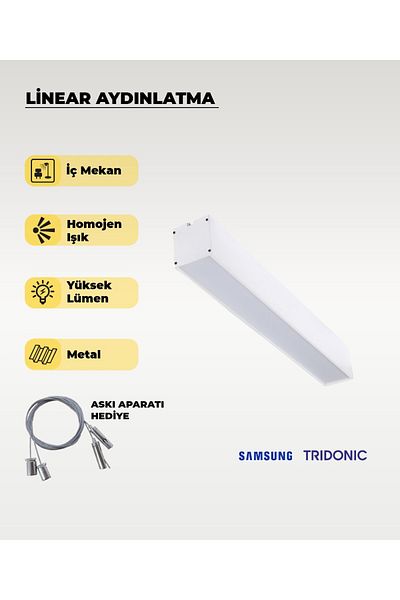 AC AYDINLATMA 120 cm White Metal Case Liner Daily 4000K Lighting