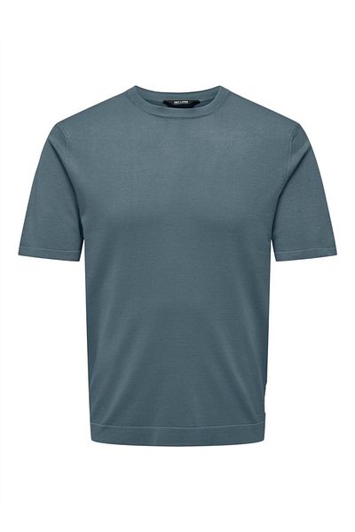 Only & Sons Ανδρικό μπλε μπλουζάκι ONSWYLER LIFE REG 14 SS KNIT - 22022928