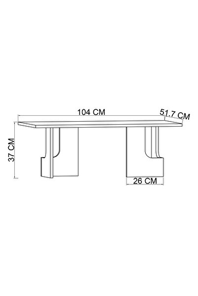 VM VERTEX MOBİLYA TERNİ ÇOK AMAÇLI ORTA SEHPA BOHEM TRAVERTEN 104 CM