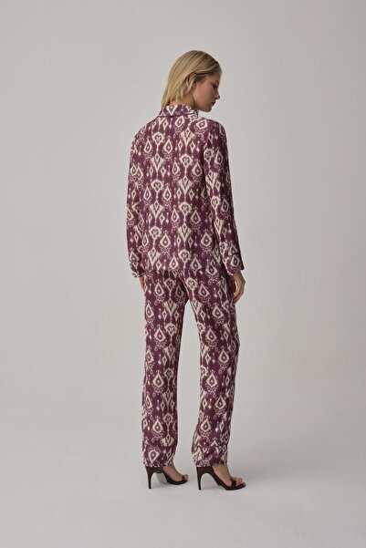 Pierre Cardin Biyeli Baskılı Kadın Pijama Takımı - Lx.25224 Purple