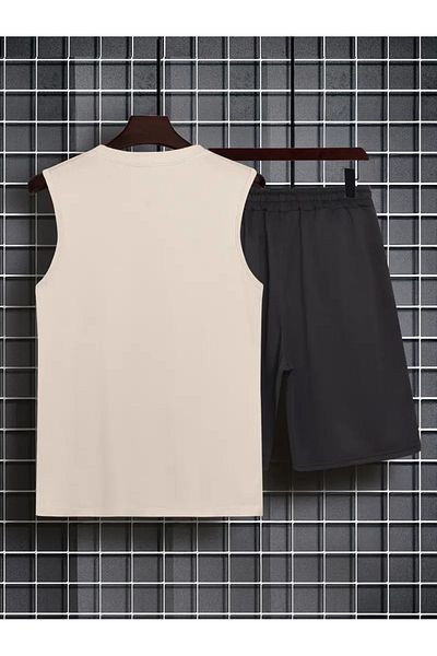 PENTHİLUS Cămăși și pantaloni scurți fără mâneci cu imprimeu tigru tânăr, tricot din poliester cu gât rotund, elasticitate moderată,