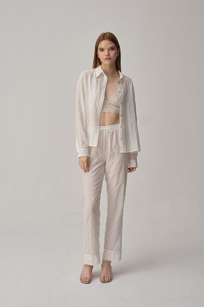 Pierre Cardin Vegan Women's Silk Pajama Set with Bralet - Lx.25234 Ivory