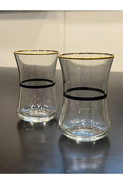 Tiamo Bella Çay Bardağı Black Gold 6 Kişilik