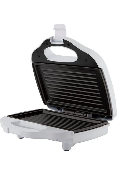 ALSAIF Electric Sandwich Maker With Grill Plate, Small Size, Stainless Steel, 750w, White