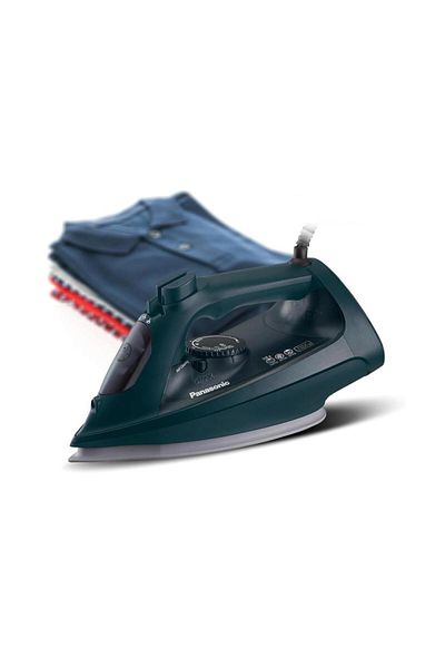 PANASONIC Steam Iron Powerful 2400W Performance,Ceramic soleplate,Anti-Calc System Dark Green